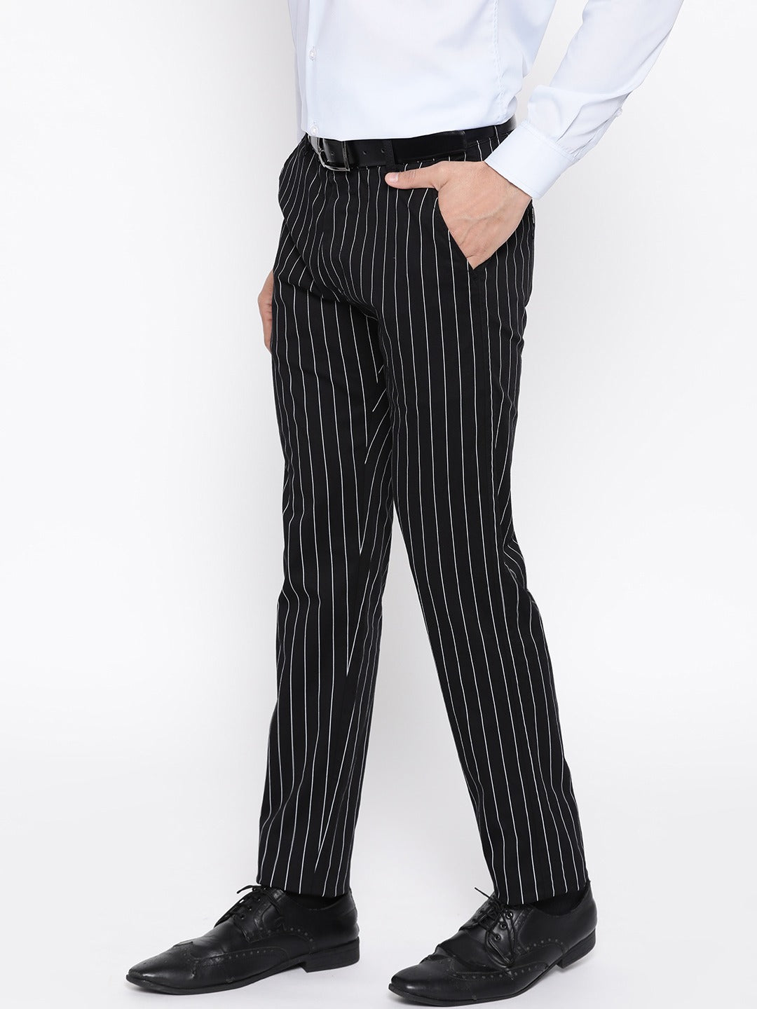 Retro & Vintage Unique Vintage Black & White Pinstripe Sailor Pants |  Unique Vintage